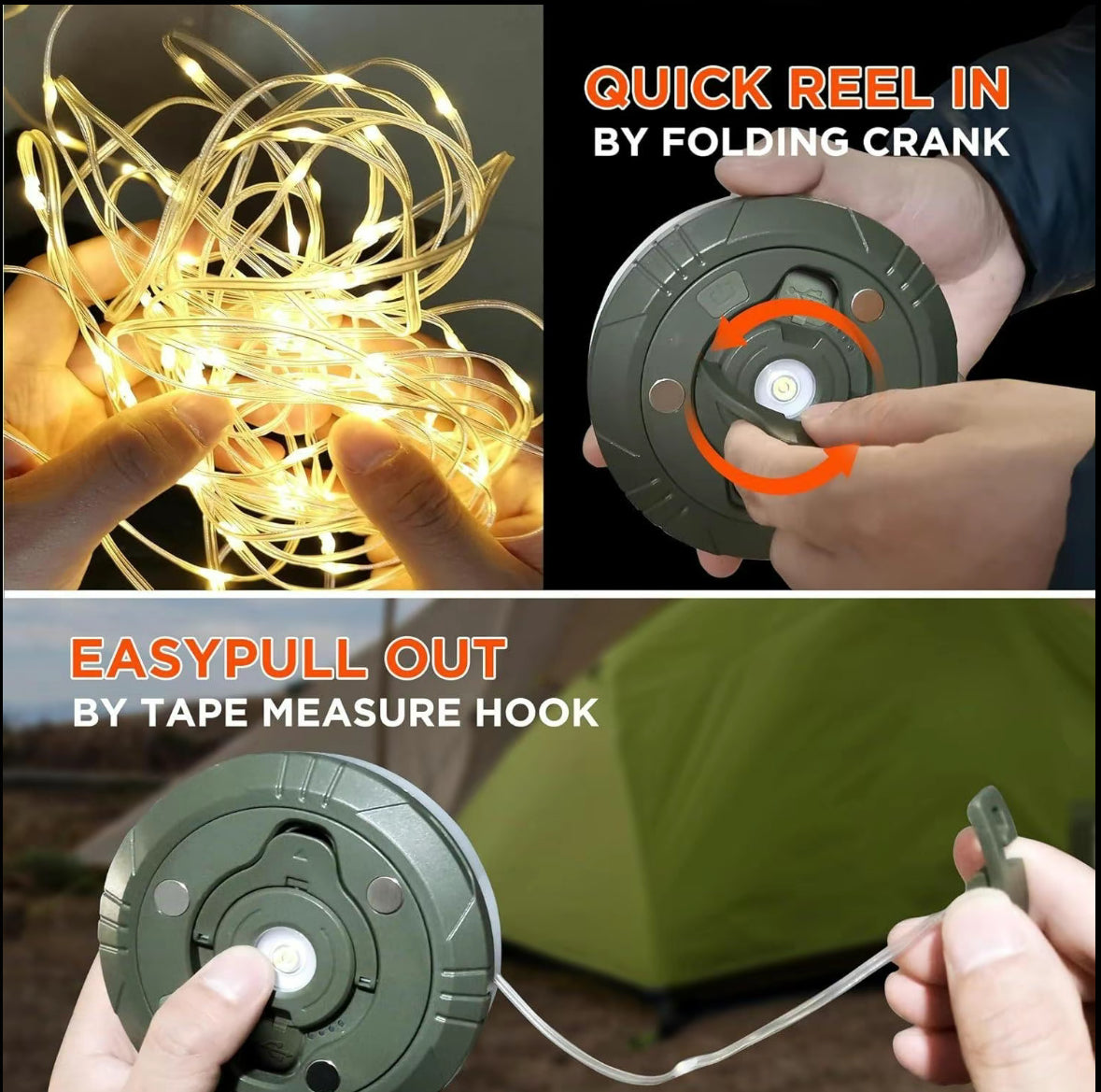 LED Camping Tent Light with USB Charging