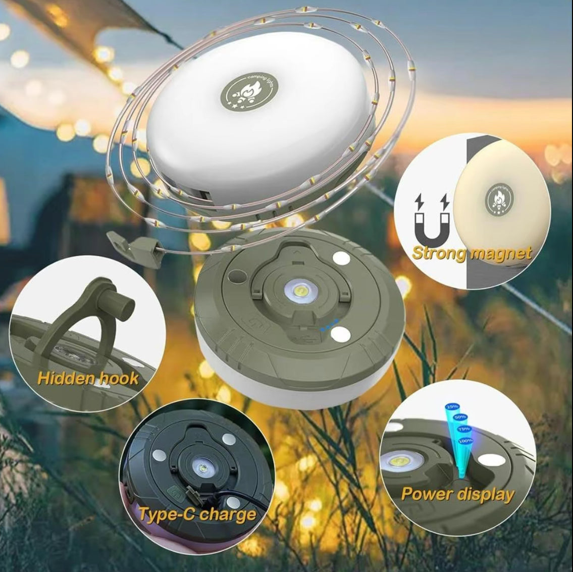 LED Camping Tent Light with USB Charging